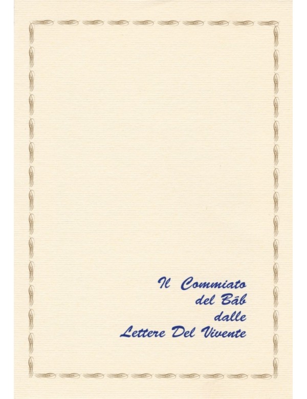 libro bahá'í Il commiato del Báb alle Lettere del Vivente