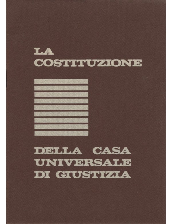 libro bahá'í La costituzione della Casa Universale di Giustizia